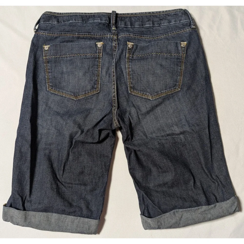 BANANA REPUBLIC‎ Women 28/6 Dark Wash Stretch Denim Bermuda Shorts